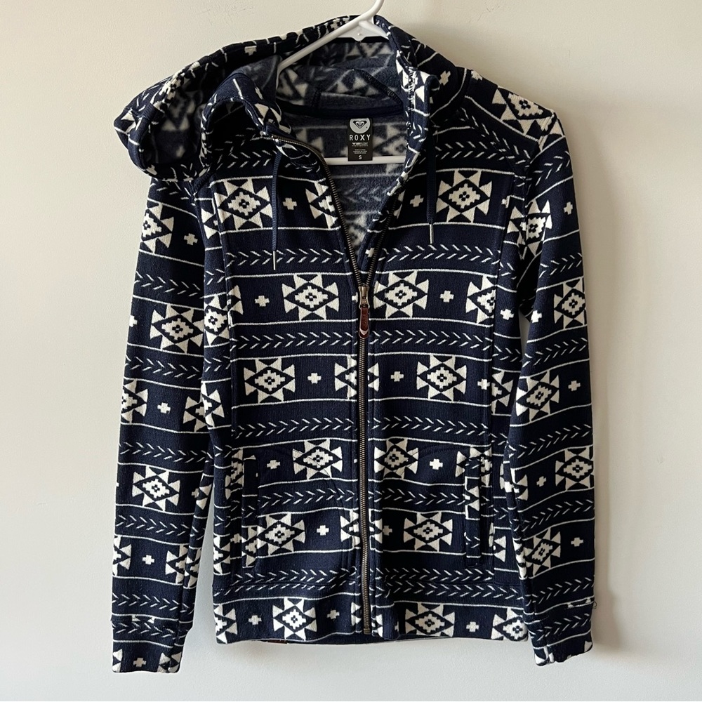 Roxy Knit Sweater Jacket Full Zip with Hood Dry Flight Technology B